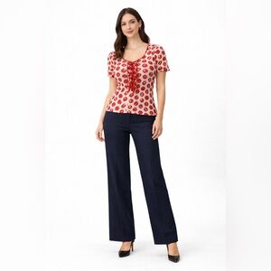 Odille Red Polka Dot Top